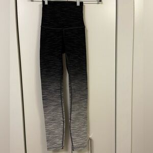 Lululemon Wunder Under Black and White Ombre Leggings